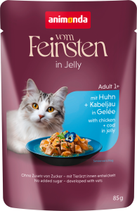 Animonda Vom Feinsten Adult Raffinesse in Gelee reich an Huhn mit Kabeljau 85g