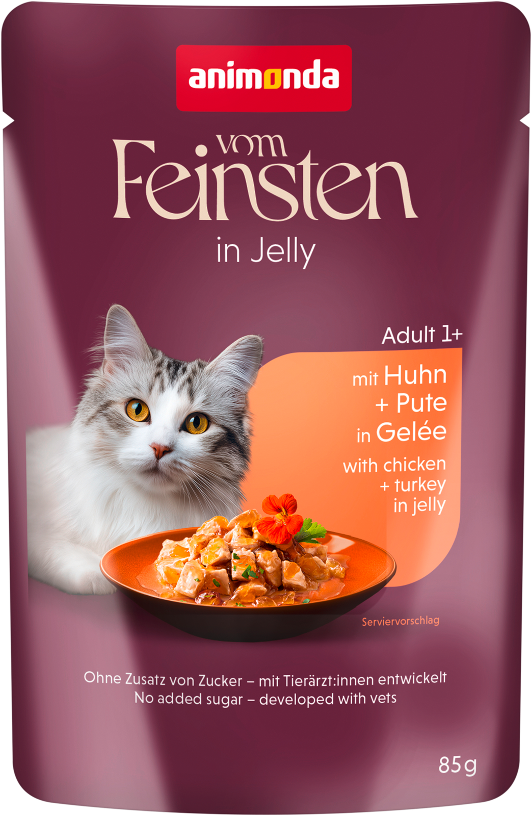 Animonda Vom Feinsten Adult Raffinesse in Gelee reich an Huhn mit Pute 85g