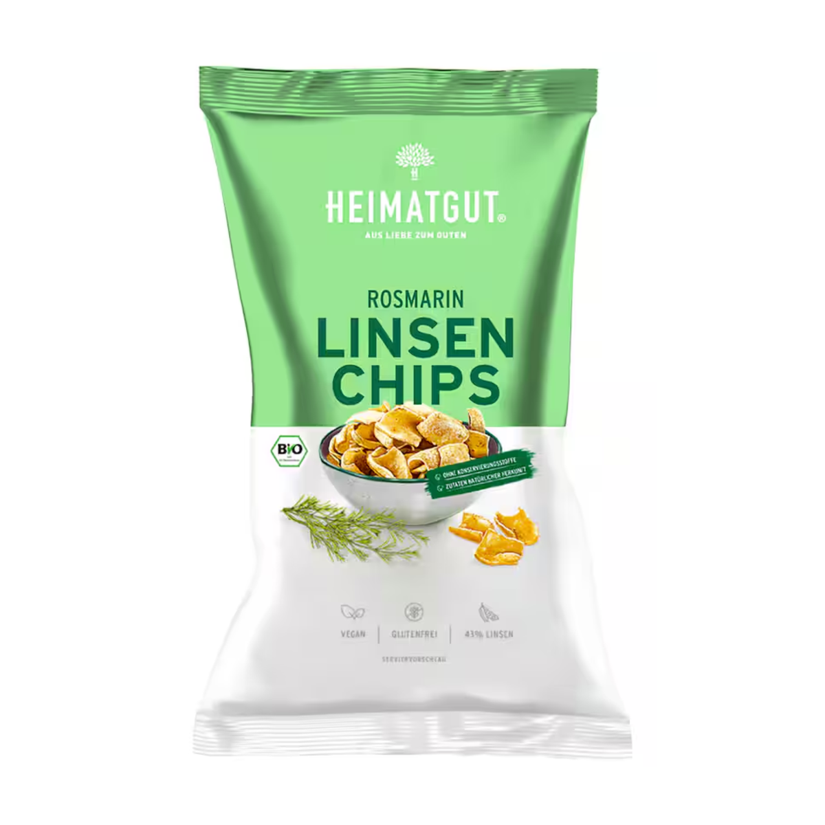 Bio Heimatgut Linsen Chips Rosmarin 75g