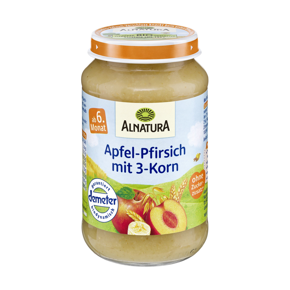 Demeter Alnatura Apfel-Pfirsich mit 3-Korn 190g