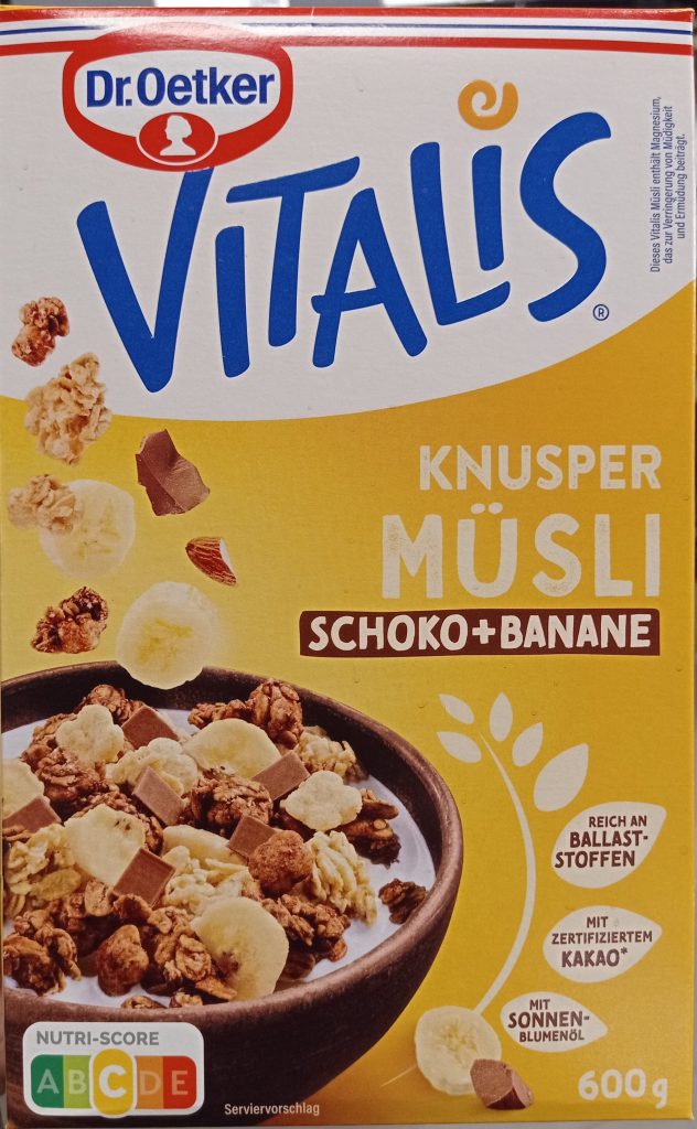 Dr.Oetker Vitalis хрустящий мюсли банан 600g