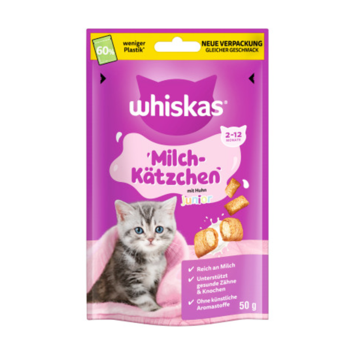 Whiskas Milch-Kätzchen Junior 2-12 Monate mit Huhn 50g
