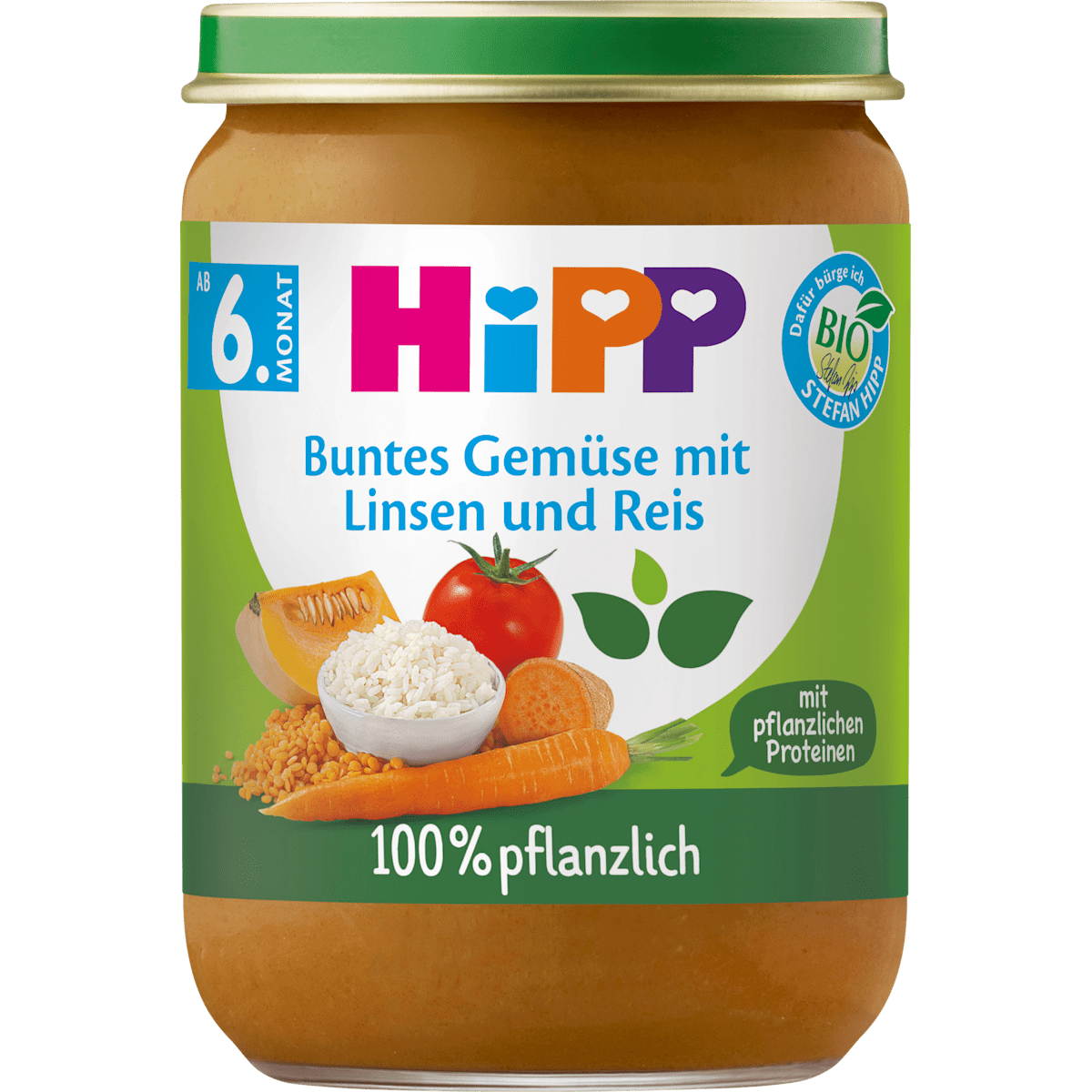 Bio Hipp Buntes Gemüse mit Linsen und Reis 190g