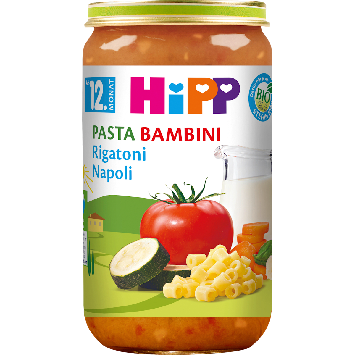 Bio Hipp Menü Pasta Bambini Rigatoni Napoli ab 12.Monat 250g