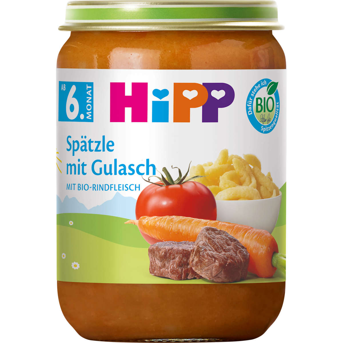 Bio Hipp Spätzle mit Gulasch 190g