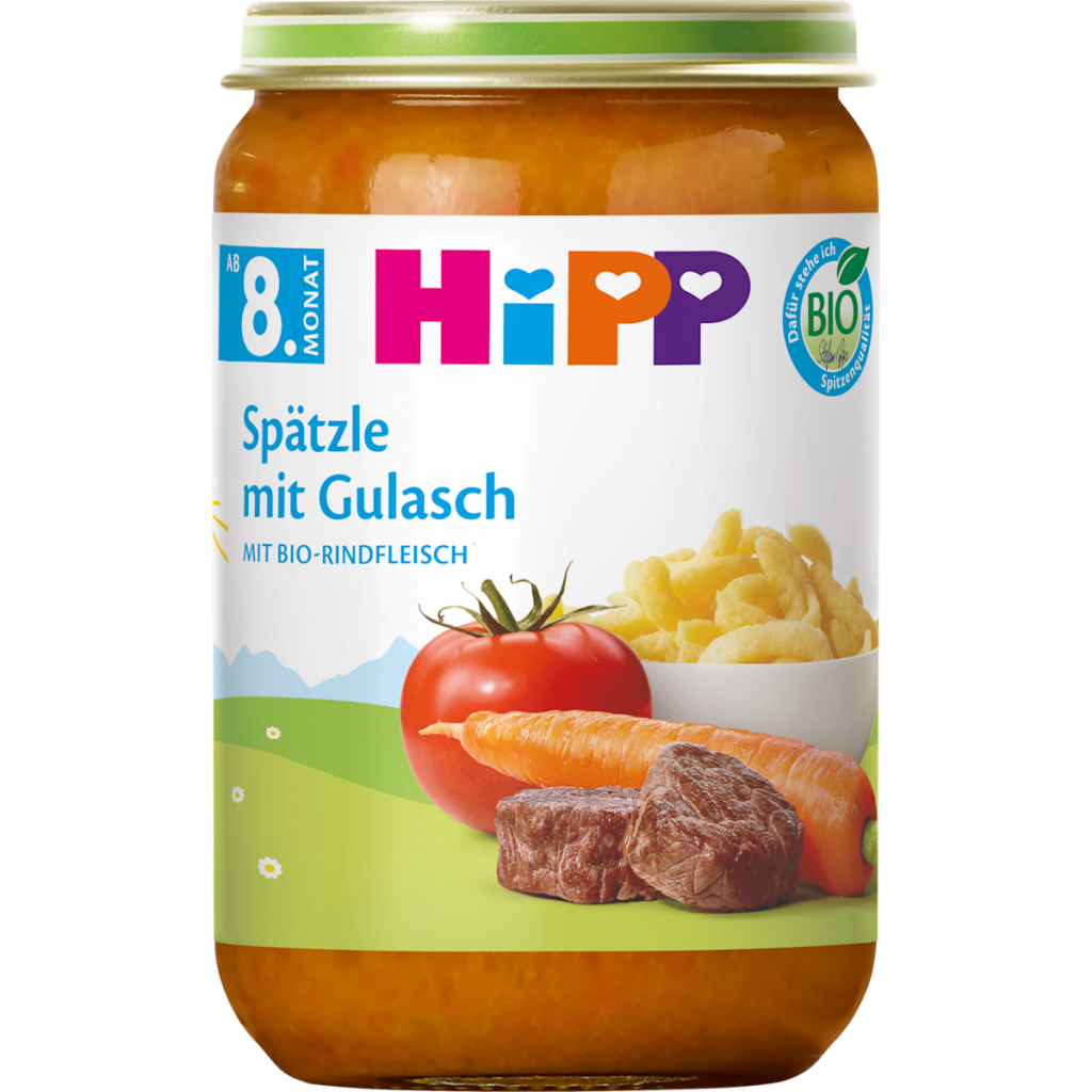 Bio Hipp Spätzle mit Gulasch 220g