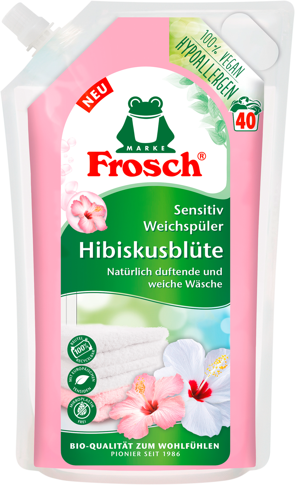 Frosch Weichspüler Hibiskusblüte Sensitiv 40WL 1l