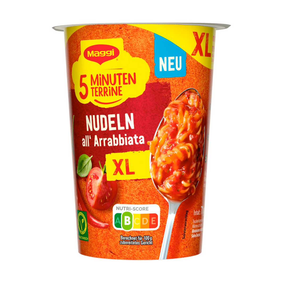Maggi 5 Minuten Terrine Nudeln All Arrabbiata XL Cup 71g