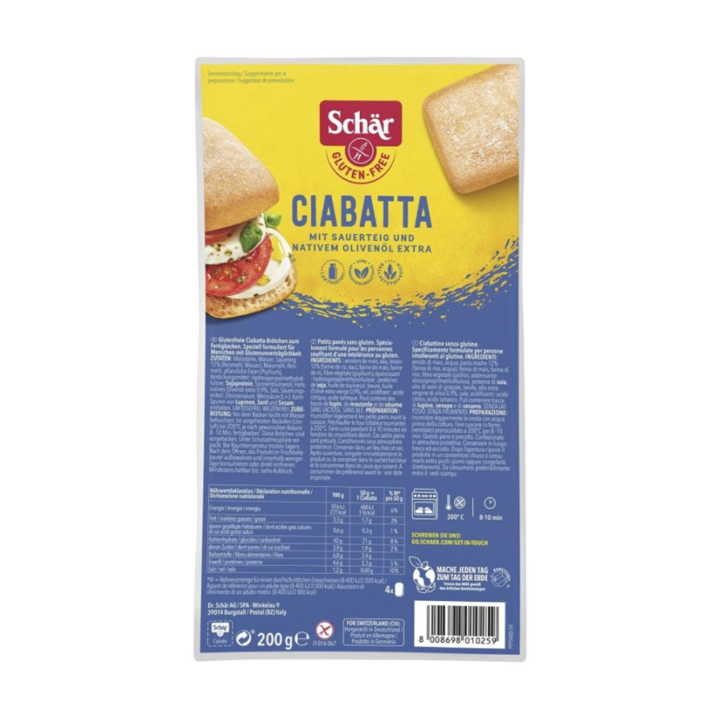 Schär Ciabatta mit Tomaten und Olivenöl XL 170g