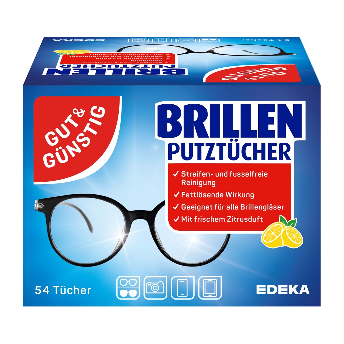 GUT&GÜNSTIG Brillenputztücher 54ST