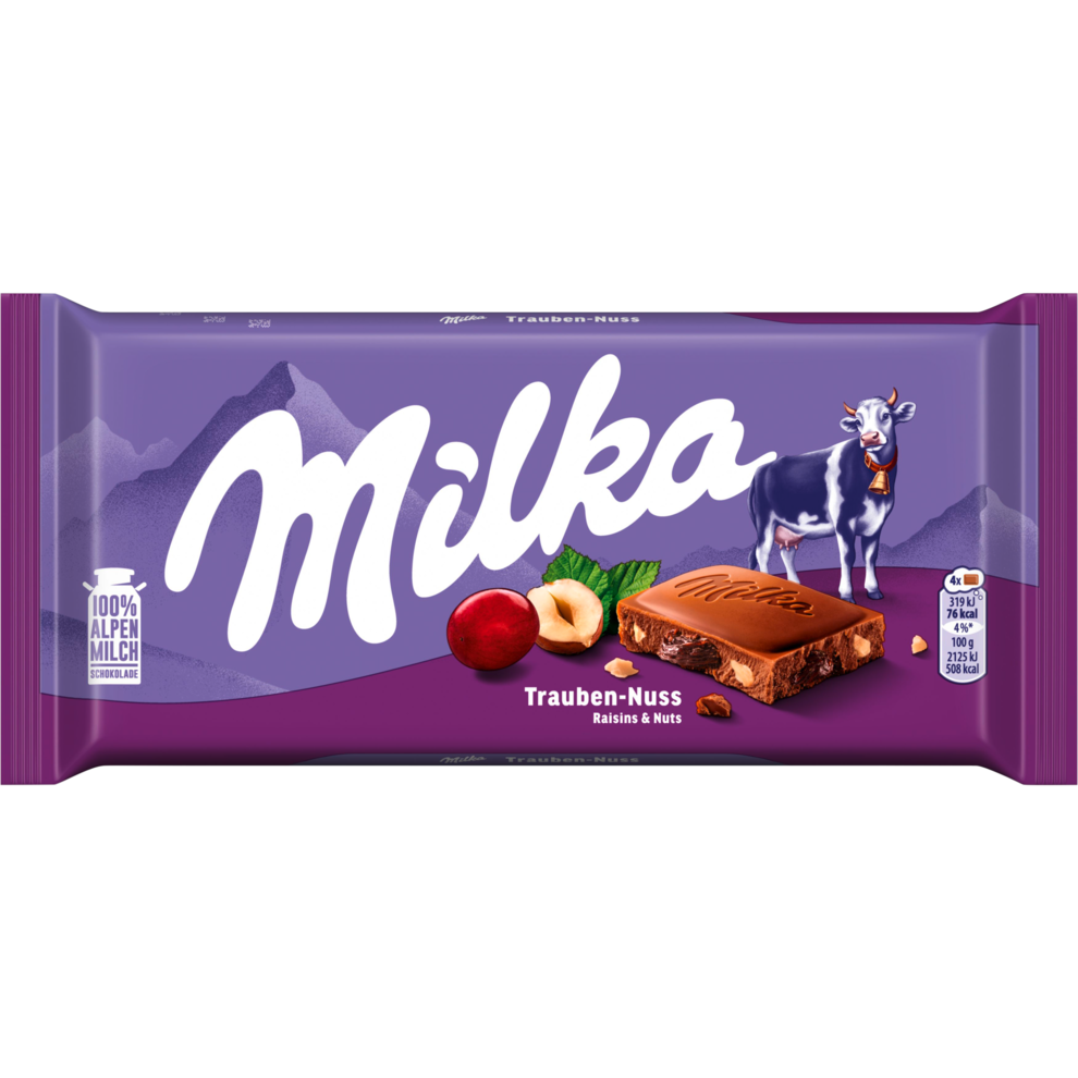 Milka Schokoladentafel Nüssen und Rosinen 90g