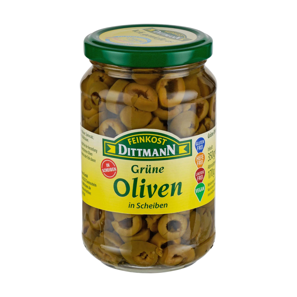 Feinkost Dittmann Oliven Grün in Scheiben 350g