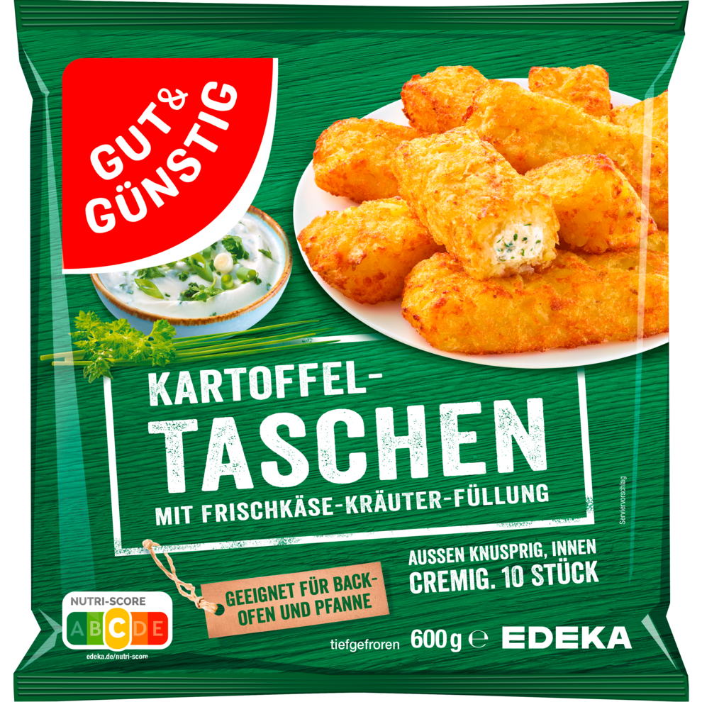 GUT&GÜNSTIG Kartoffeltasche Frischkäse&Kräuter 600g