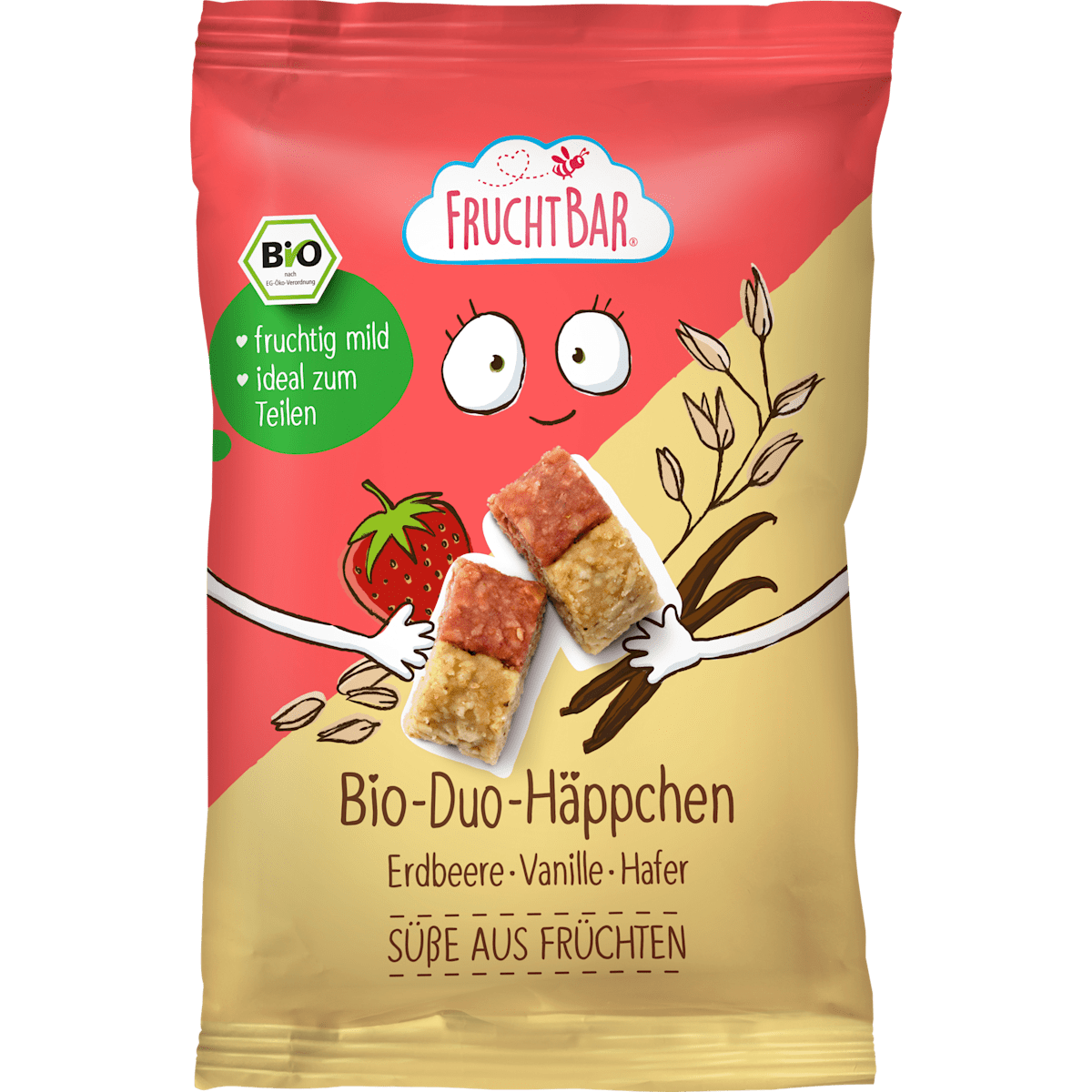 Bio Fruchtbar Duo-Häppchen Erdbeere Vanille Hafer 40g