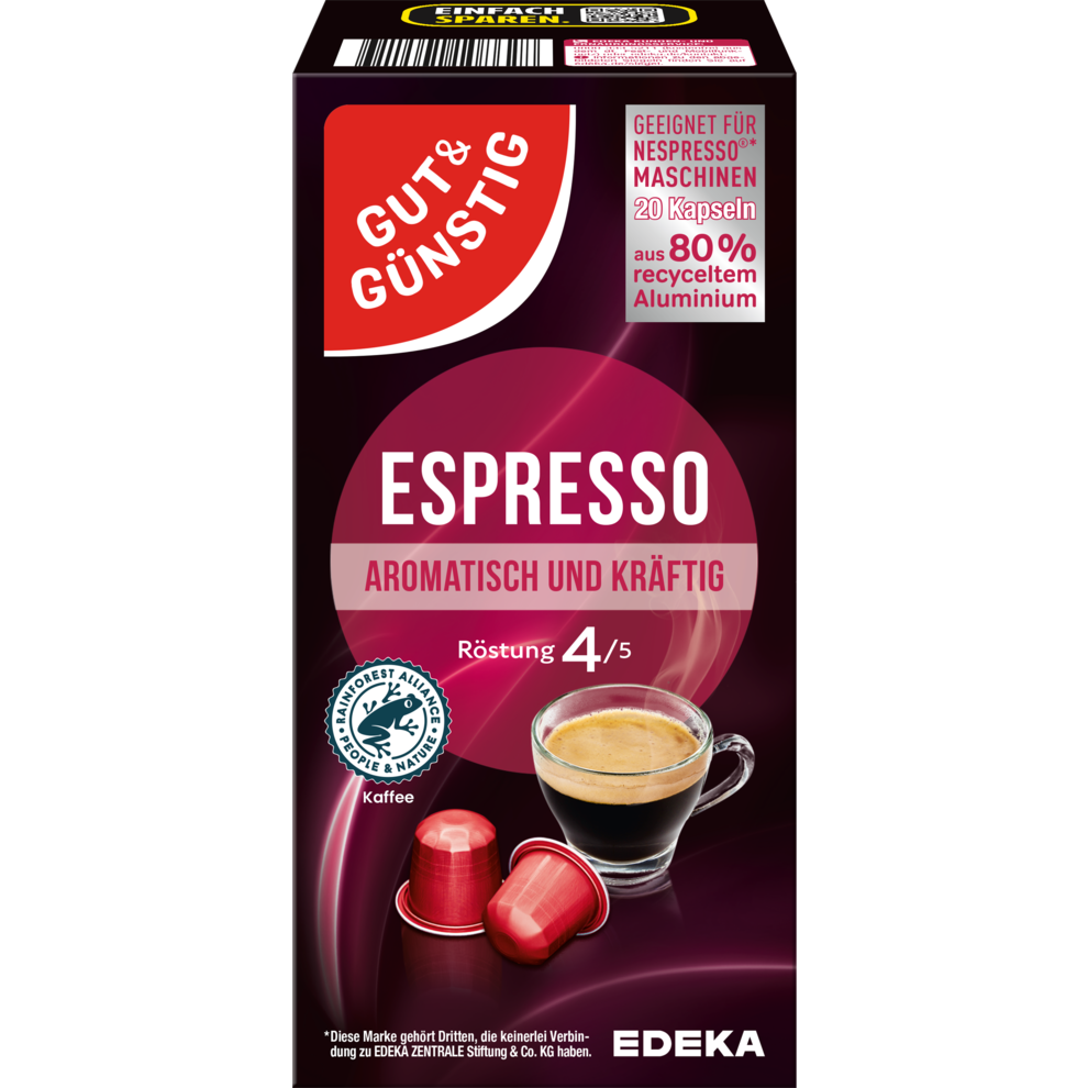 GUT&GÜNSTIG Kaffeekapseln Espresso 20ST 104g