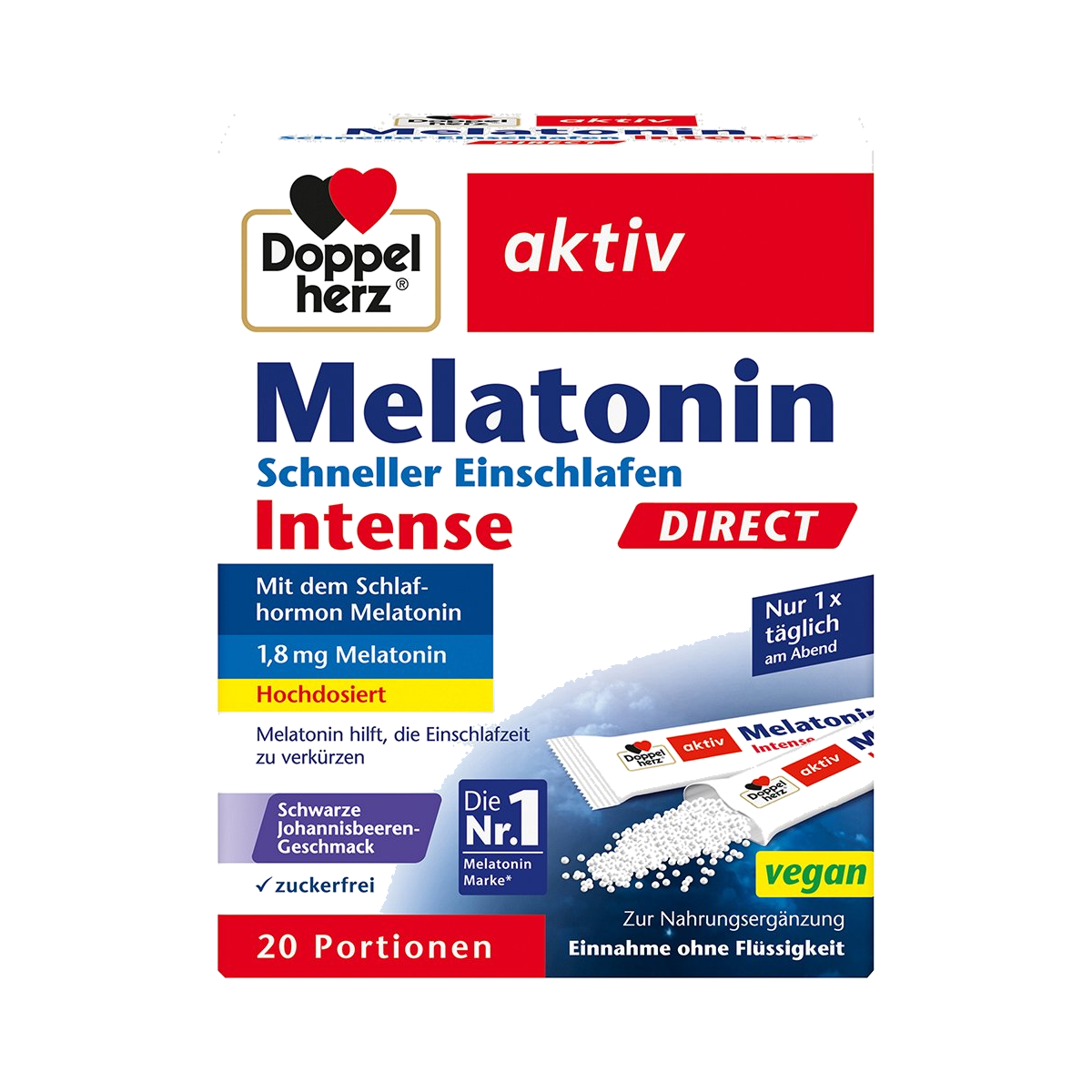 Doppelherz Melatonin Schneller Einschlafen Intense Direct 20ST 17g
