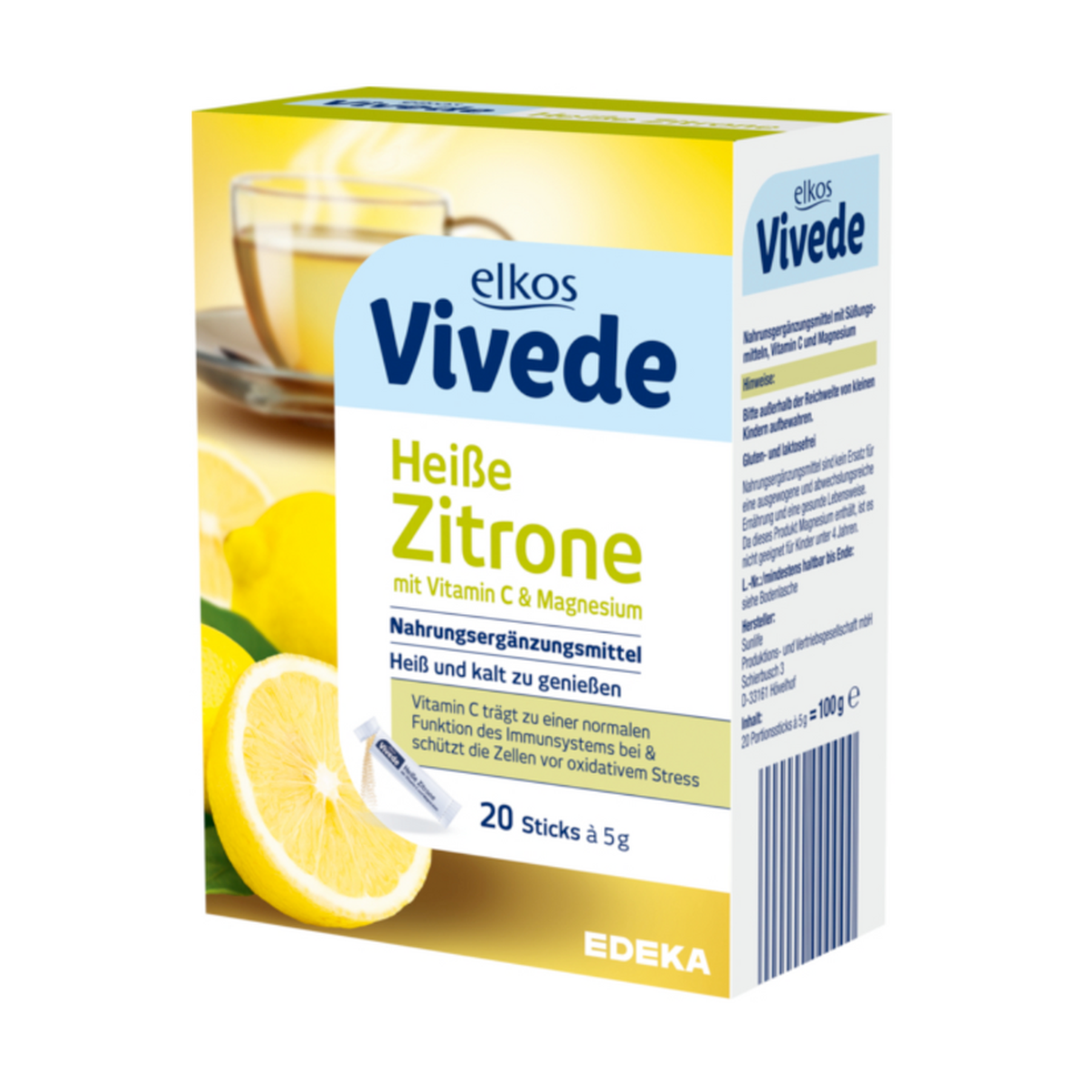 EDEKA elkos VIVEDE Heiße Zitrone Sticks 20ST 100g