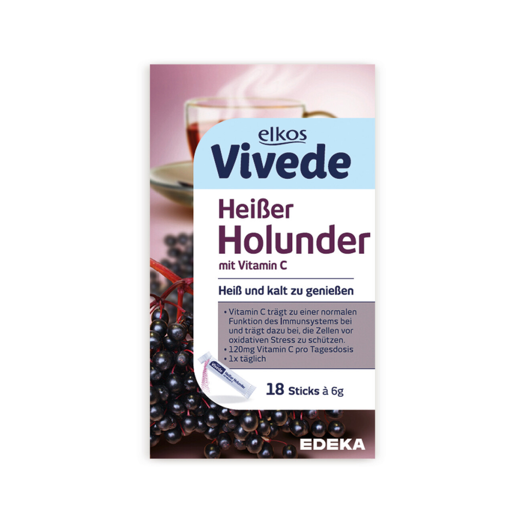 EDEKA elkos VIVEDE Heißer Holunder 18 Sticks 108g
