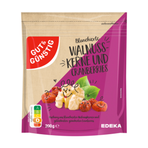 GUT&GÜNSTIG Walnusskerne blanchiert und Cranberries 200g