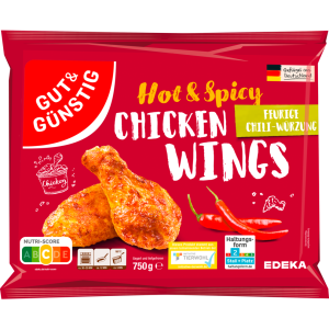 GUT&GÜNSTIG Chicken Wings Hot&Spicy vorgegart 750g VLOG QS ITW
