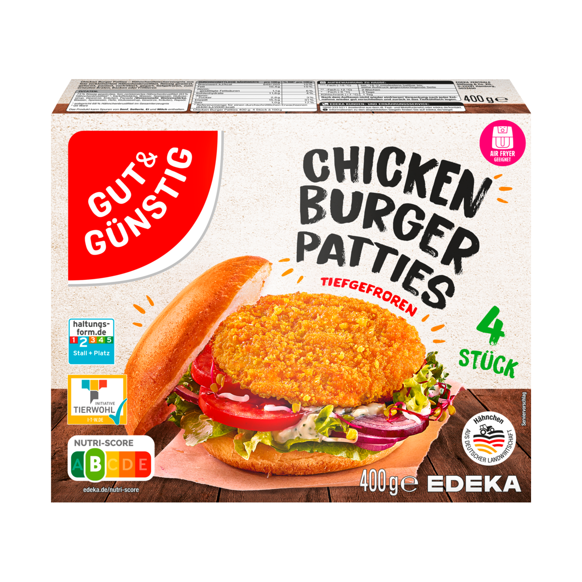 GUT&GÜNSTIG Chicken Burger 400g VLOG QS ITW