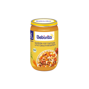 Bio Bebivita Spätzle mit Gemüse und Geschnetzeltem 250g