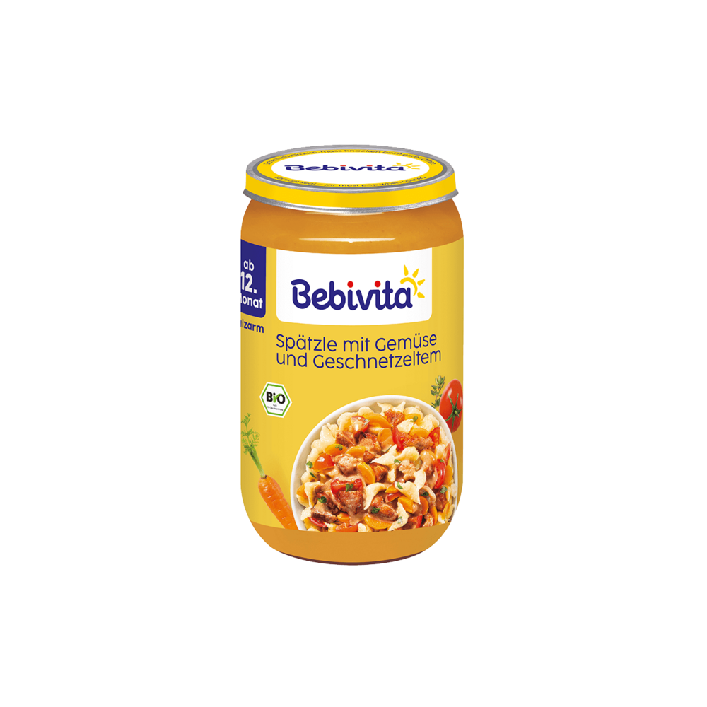 Bio Bebivita Spätzle mit Gemüse und Geschnetzeltem 250g