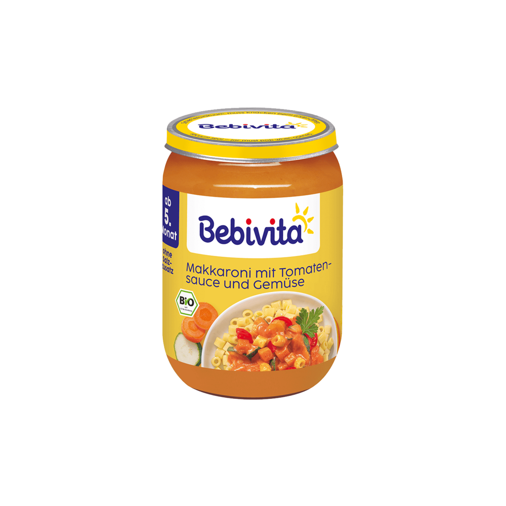 Bio Bebivita Makkaroni mit Tomatensauce und Gemüse 190g