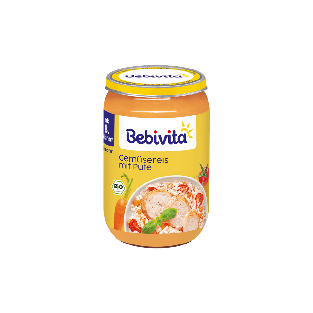 Bio Bebivita Gemüsereis mit Pute ab 8.Monat 220g