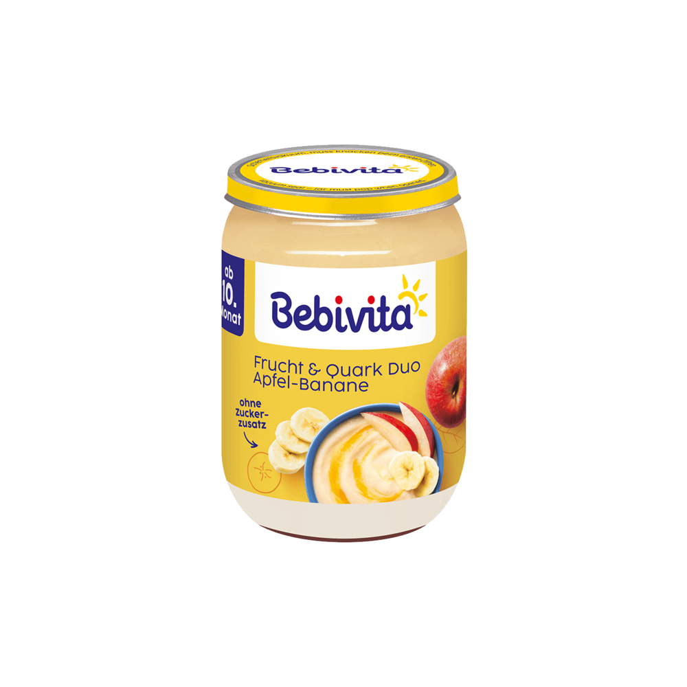 Bio Bebivita Frucht und Quark Duo Apfel-Banane 190g