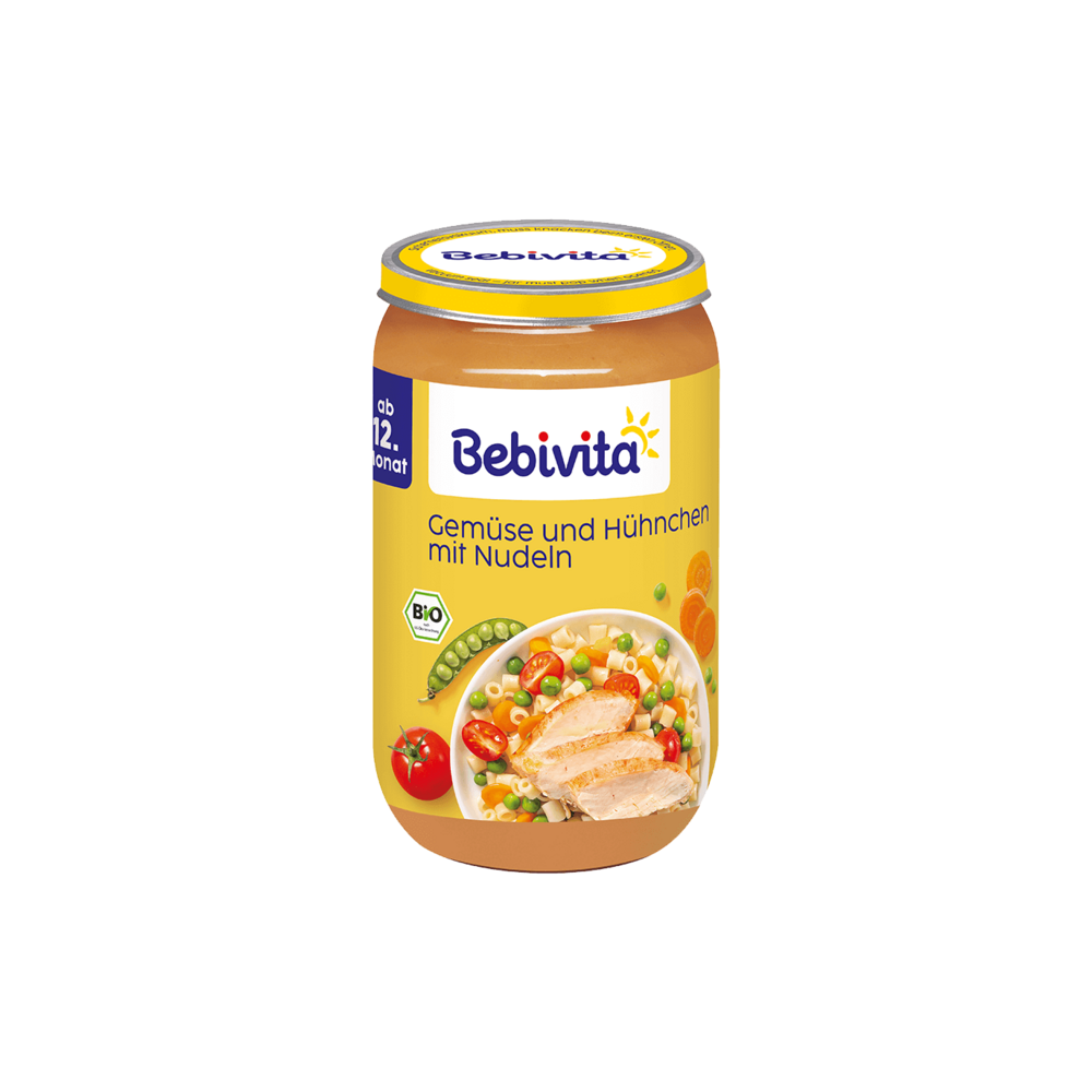 Bio Bebivita Gemüse und Hühnchen mit Nudeln 250g