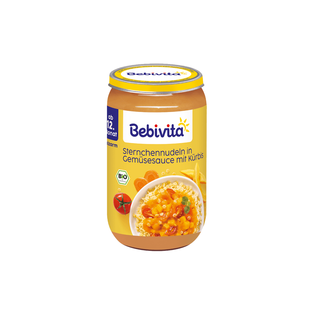 Bio Bebivita Sternchennudeln in Gemüsesauce mit Kürbis 250g