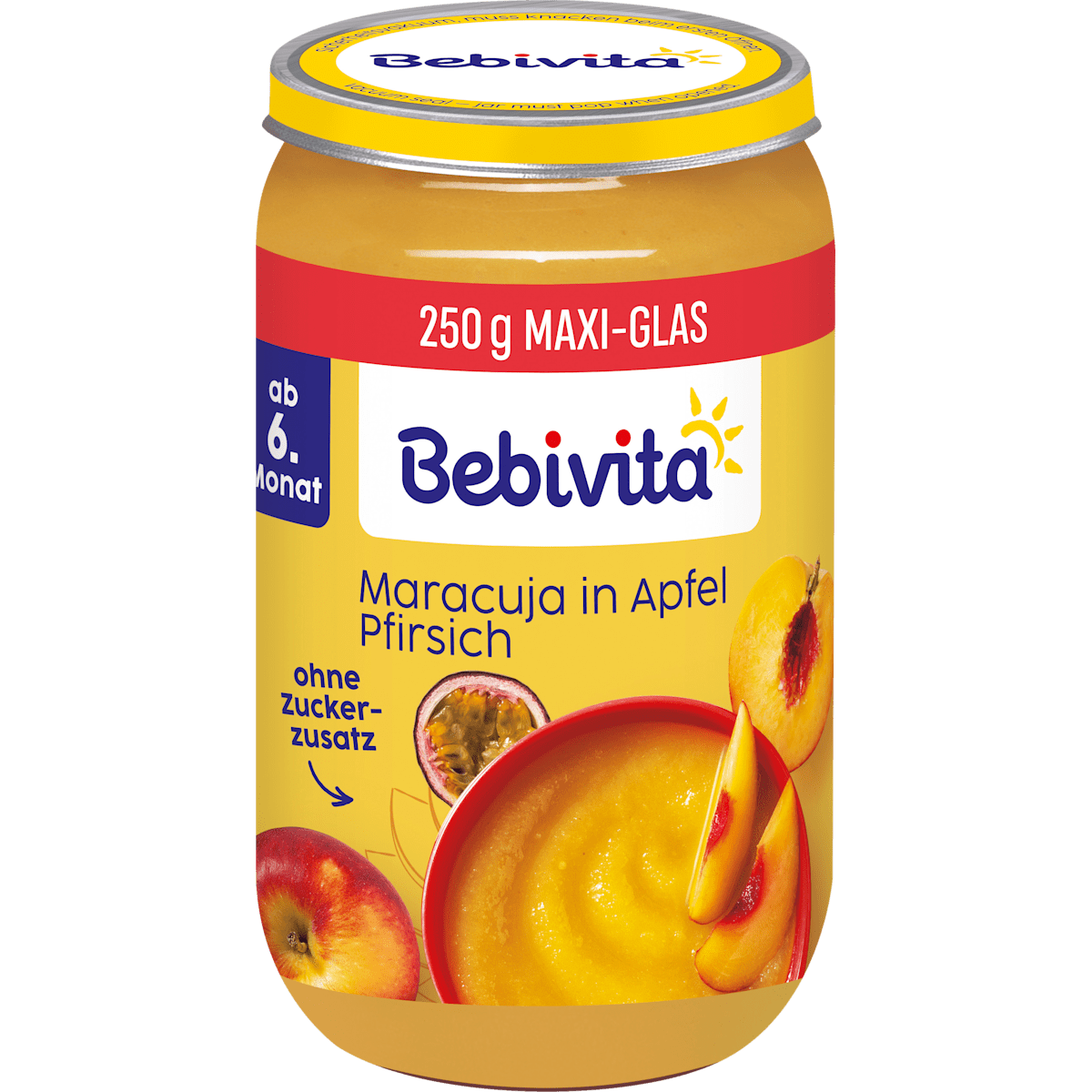 Bio Bebivita фрукты маракуйя, яблоко персик, 6.Monat 250g