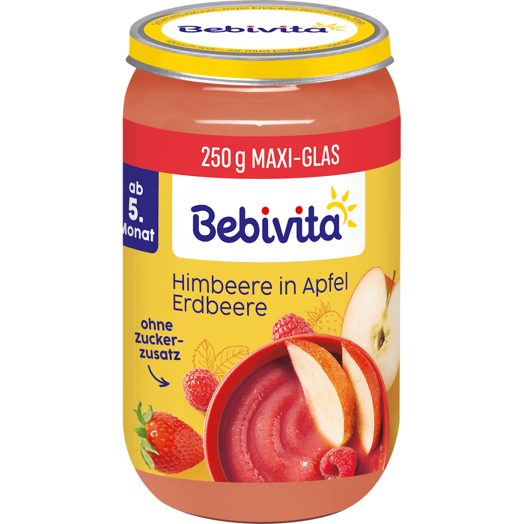 Bio Bebivita фрукты малина, яблоко клубника, 5.Monat 250g