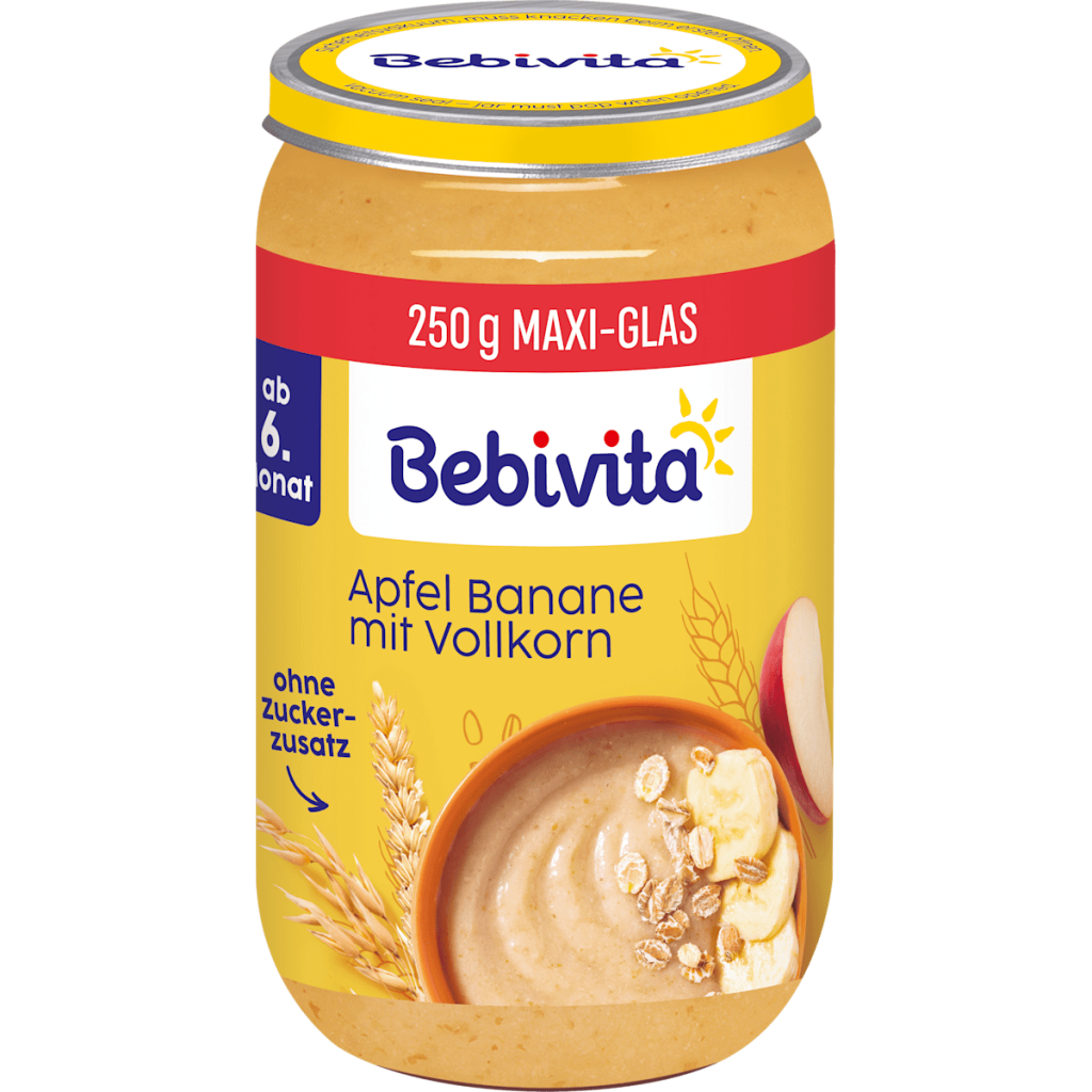 Bio Bebivita Frucht und Getreide Apfel Banane mit Vollkorn ab 6.Monat 250g