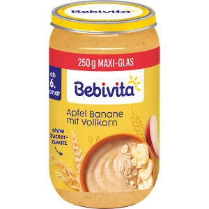 Bio Bebivita Frucht und Getreide Apfel Banane mit Vollkorn ab 6.Monat 250g