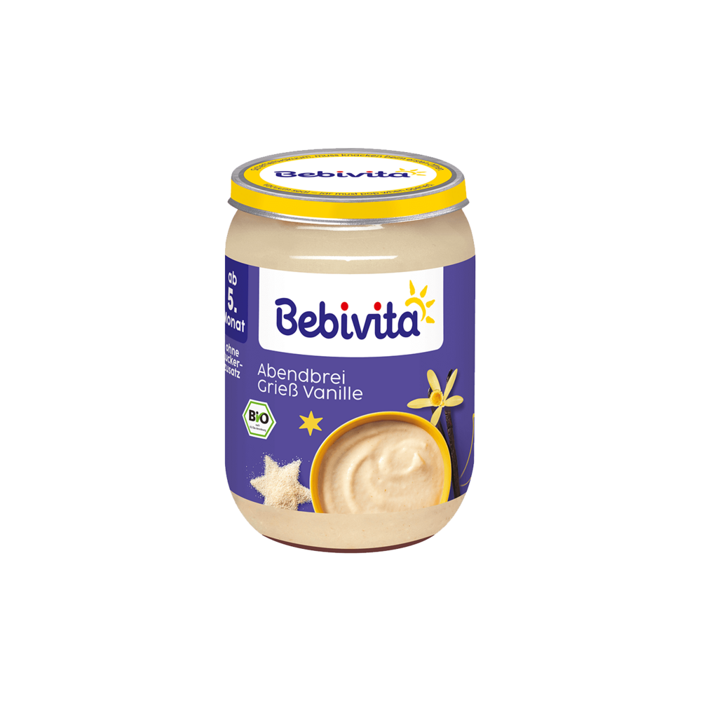 Bio Bebivita Abendbrei Grieß Vanille 190g