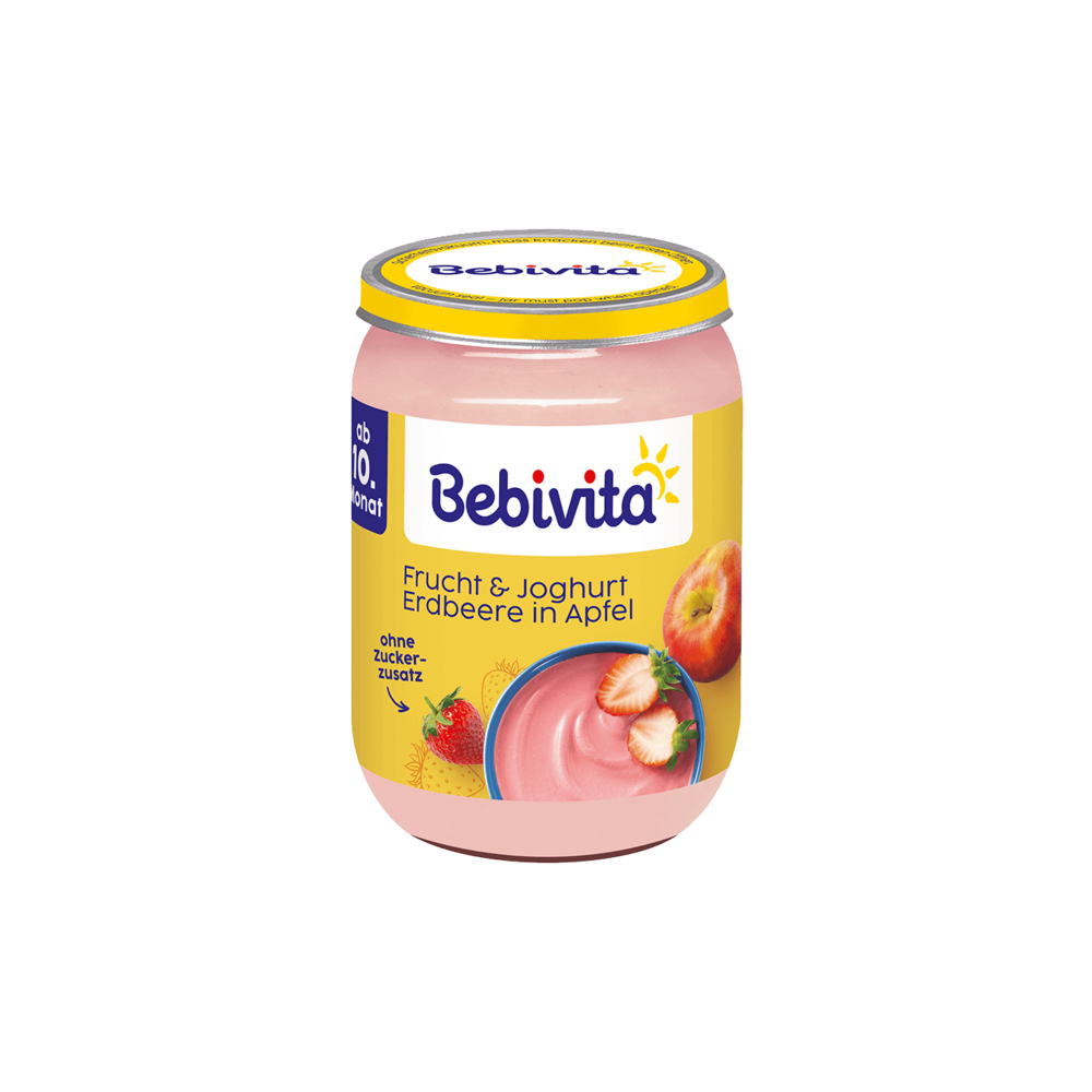 Bio Bebivita фрукт йогурт клубника, яблоко 190g
