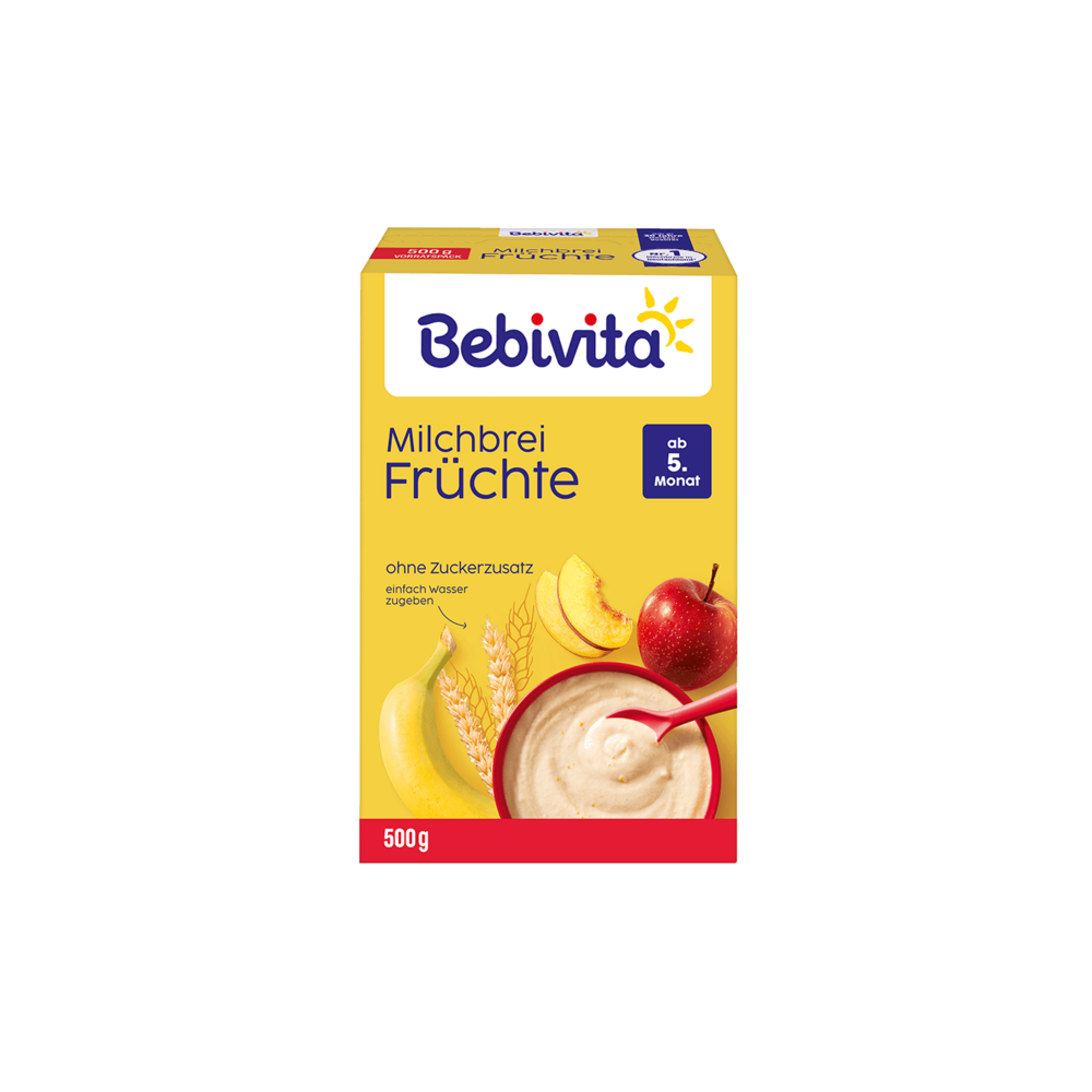 Bebivita Milchbrei ohne Zuckerzusatz Früchte ab 5.Monat 500g