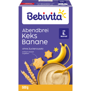 Bebivita Milchbrei ohne Zuckerzusatz Abendbrei Keks-Banane 500g