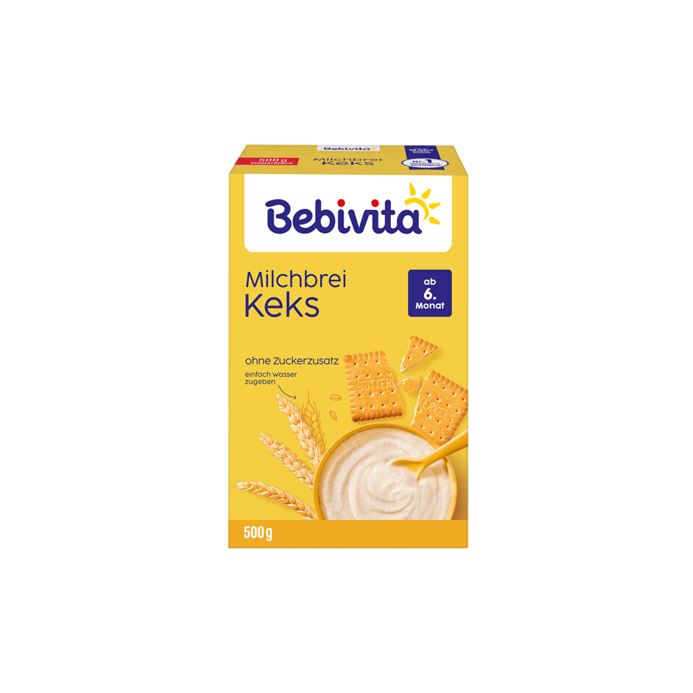Bebivita Milchbrei ohne Zuckerzusatz Keks ab 6.Monat 500g