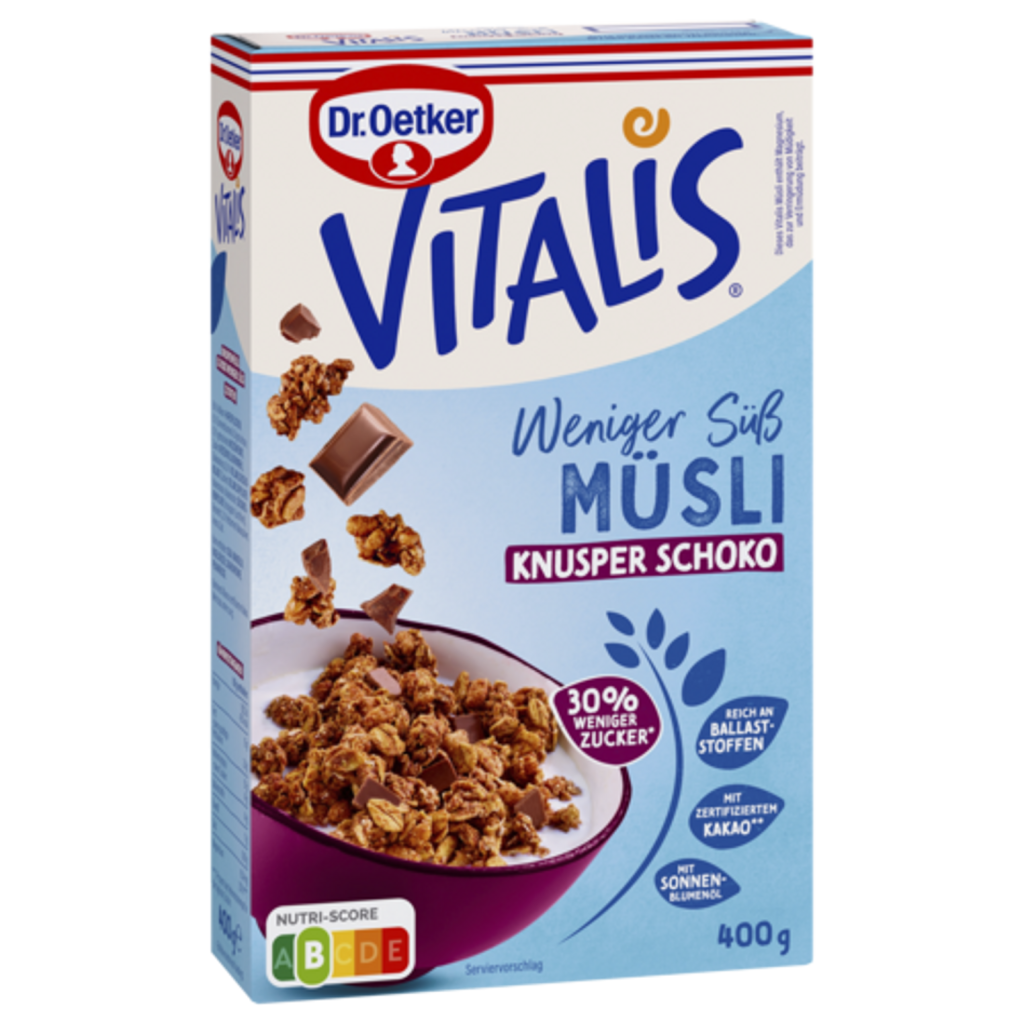 Dr.Oetker Vitalis Weniger süß Knusper Schoko 400g