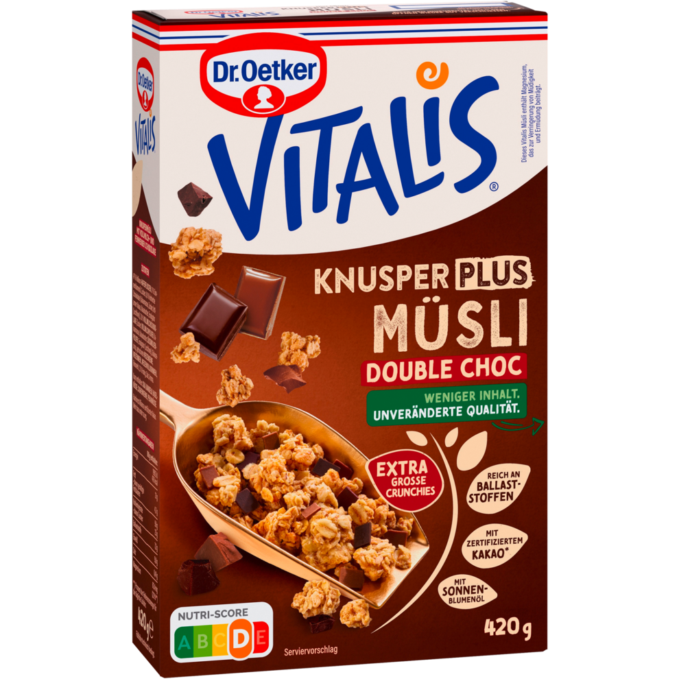 Dr.Oetker Vitalis хрустящий плюс двойной шоколад 420g