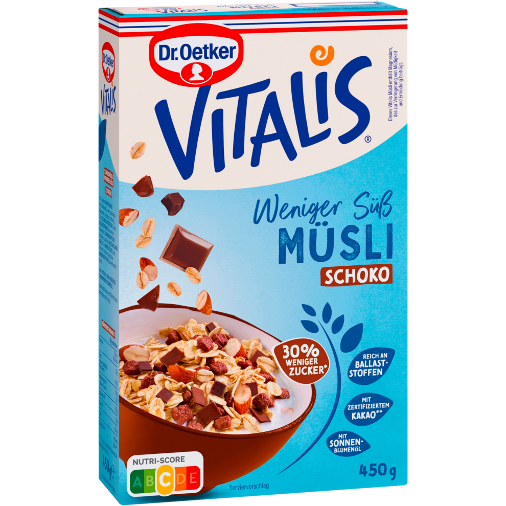 Dr.Oetker Vitalis Weniger süß Schoko Müsli 450g