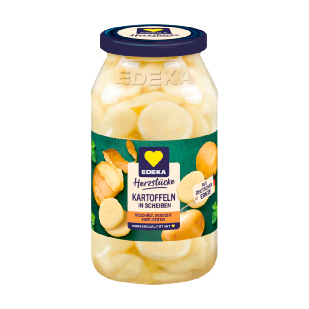 EDEKA Herzstücke Speisekartoffeln in Scheiben geschält und gekocht 680g