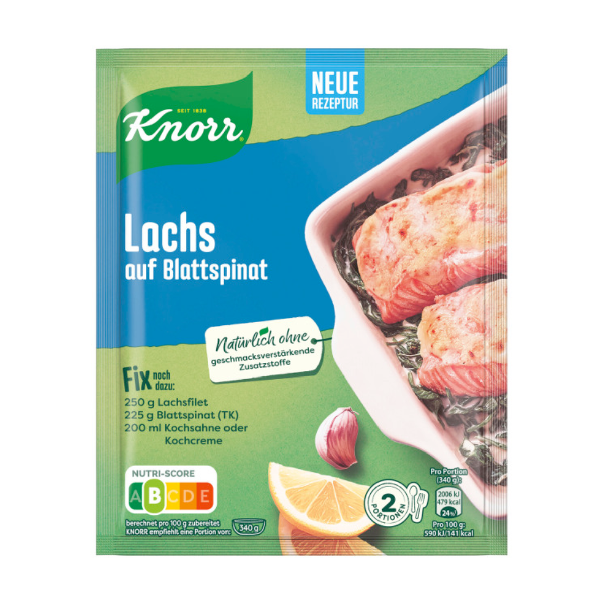 Knorr Fix Lachs auf Blattspinat 28g