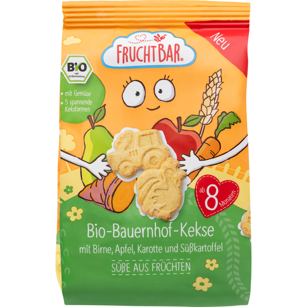 Bio Fruchtbar Bauernhof-Kekse mit Birne Apfel Karotte und Süßkartoffel 100g