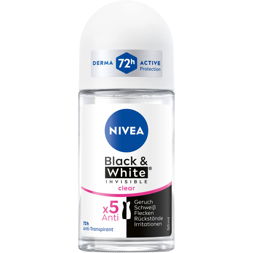Nivea Black & White Invisible Clear Anti-Transpirant Roll-on 50ml