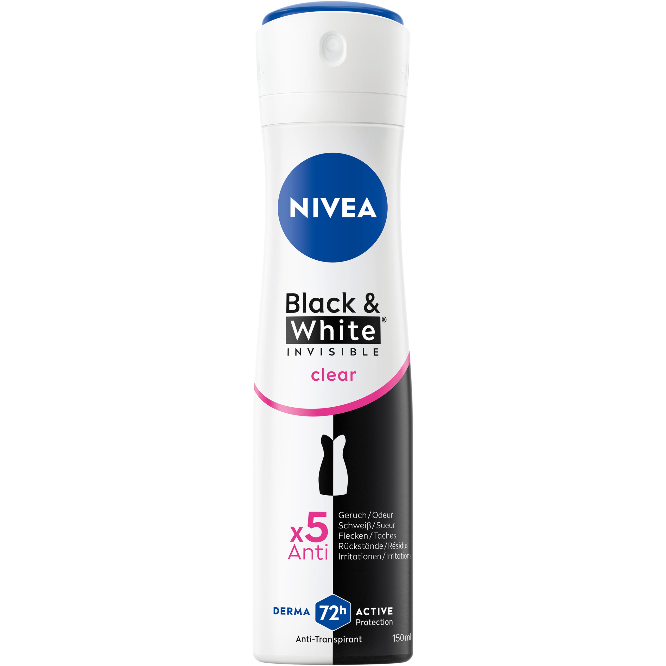 Nivea Black & White Invisible Clear Anti-Transpirant Spray 150ml