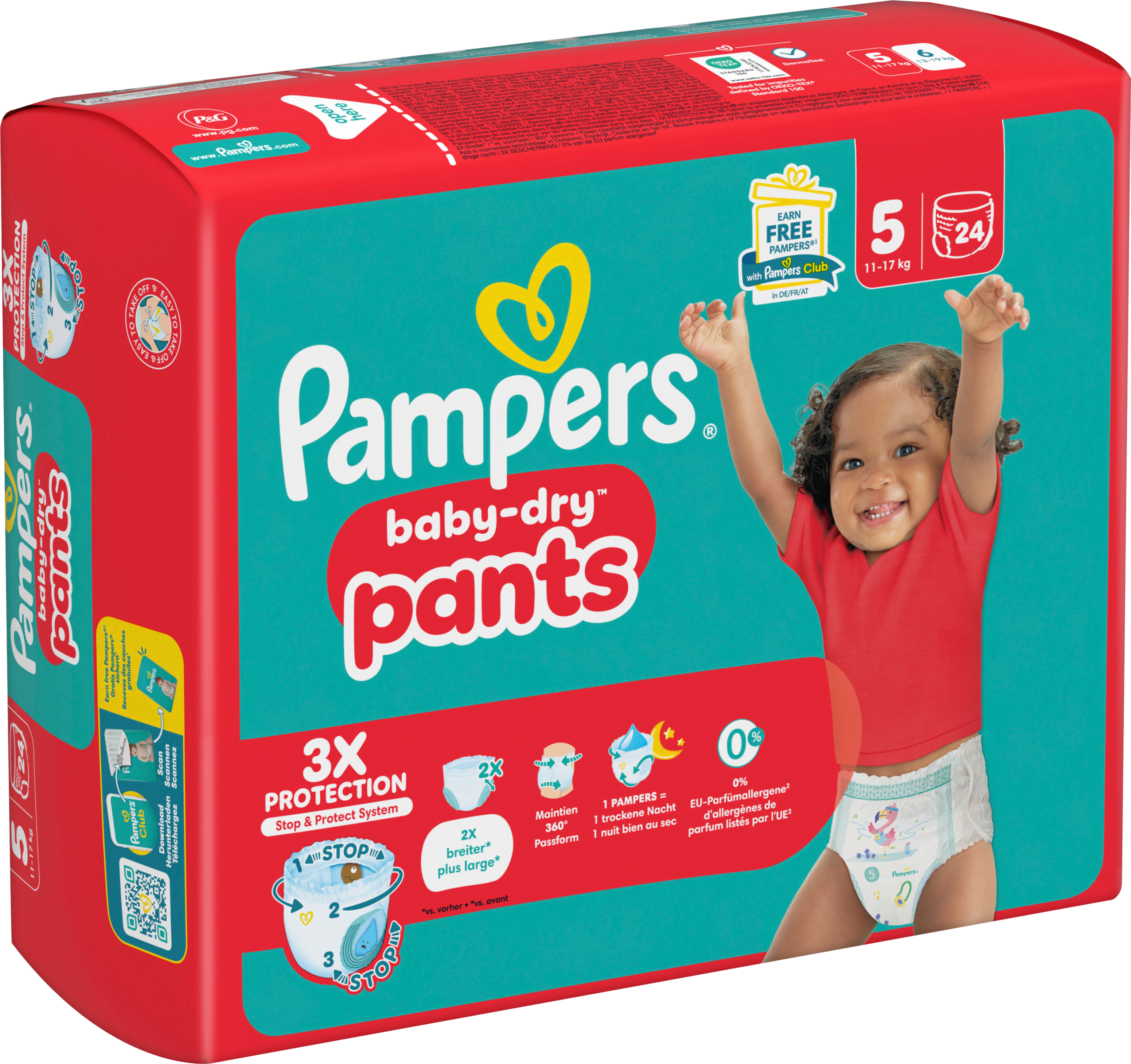 Pampers Baby Dry Pants Windeln Gr.5 Junior 11-17kg Single Pack 24ST
